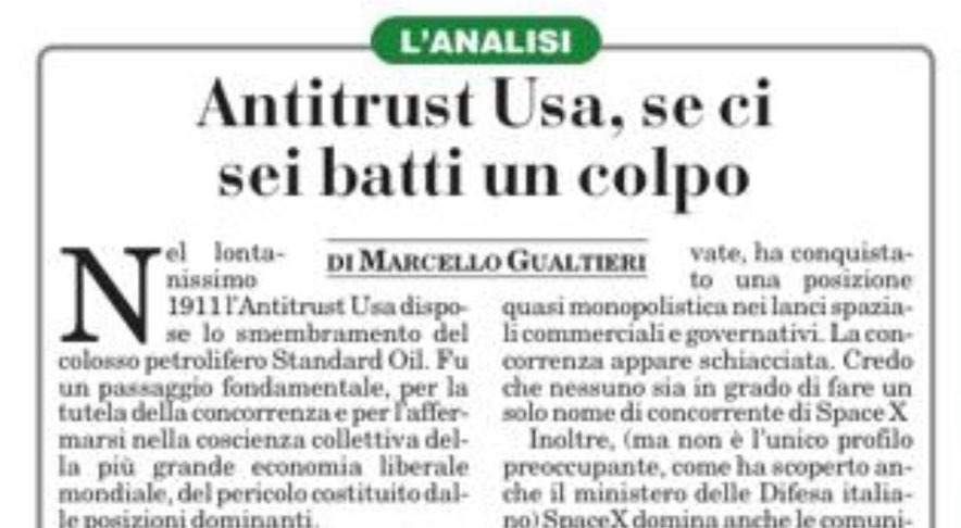 Antitrust Usa, se ci sei batti un colpo