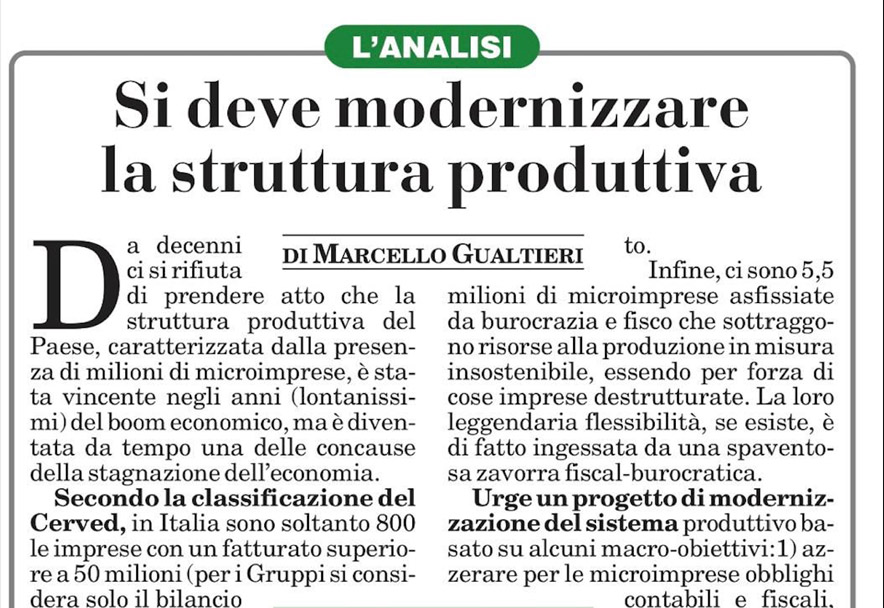 si deve modernizzare la struttura produttiva